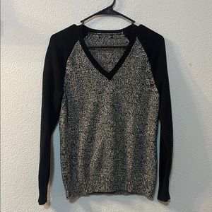 No brand Black and Gray V-Neck Sweater